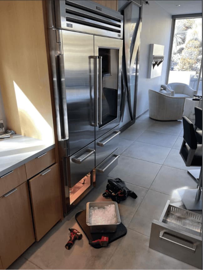 Sub-Zero PRO 48 refrigerator ice maker repair in a Chicago home